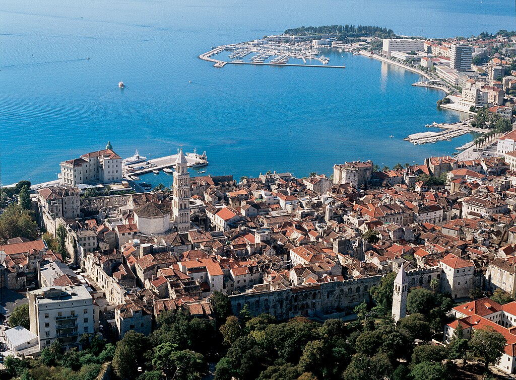 Split harbour and old town