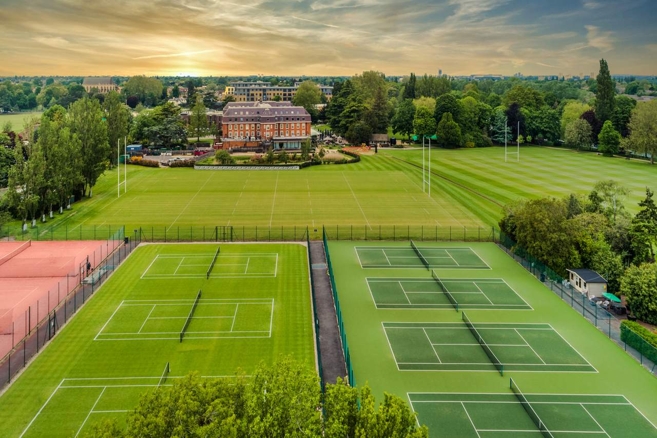 The Lensbury tennis courts