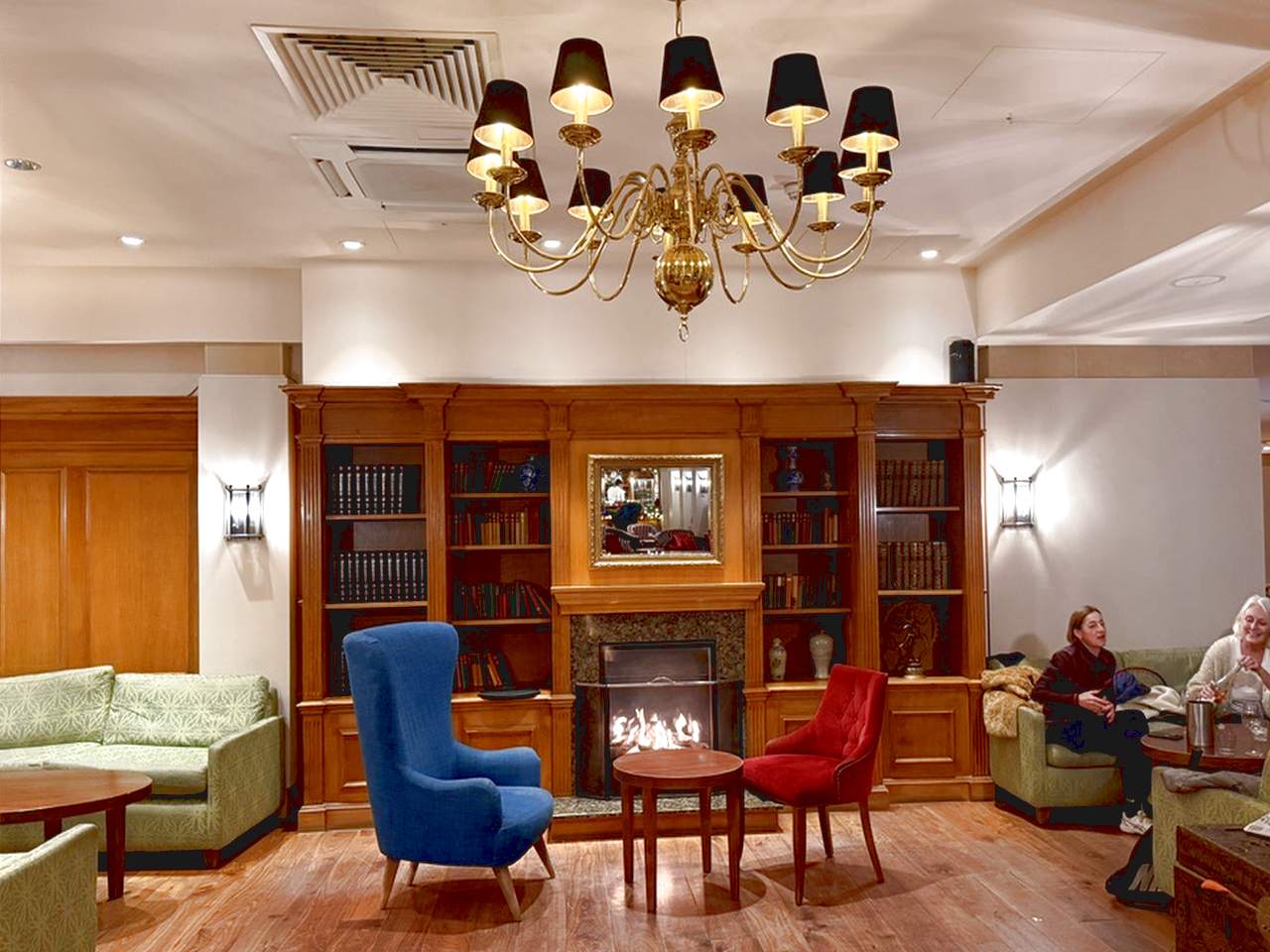 Cosy fireplace in the lounge at The Lensbury in Teddington